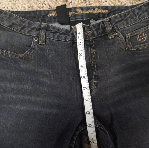 Size 8 Harley Davidson Contoured Boot Cut Stretch Black Jeans 99024-08VW Women's - Picture 12 of 16